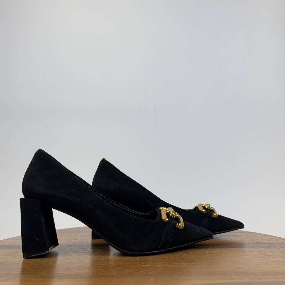 Womens Jeffrey Campbell Lasting Pointed Toe Black Suede‎ Pumps Size 6.5 M GUC